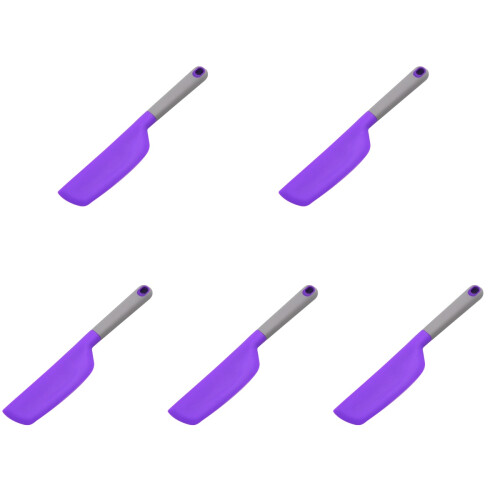 5Pièces Spatules De Cuisine Silicone Violet Pour 2