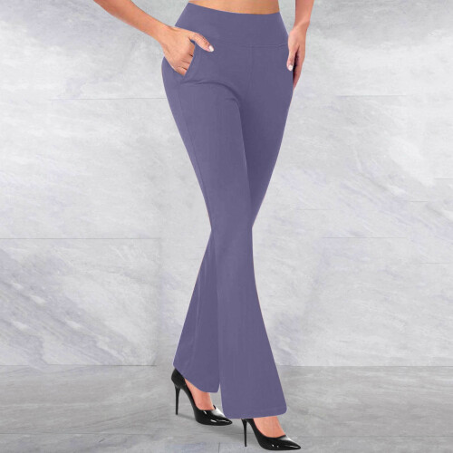 Damenmode, lässig-elegant, einfarbige Strickhose mit schmalem Schlag 1