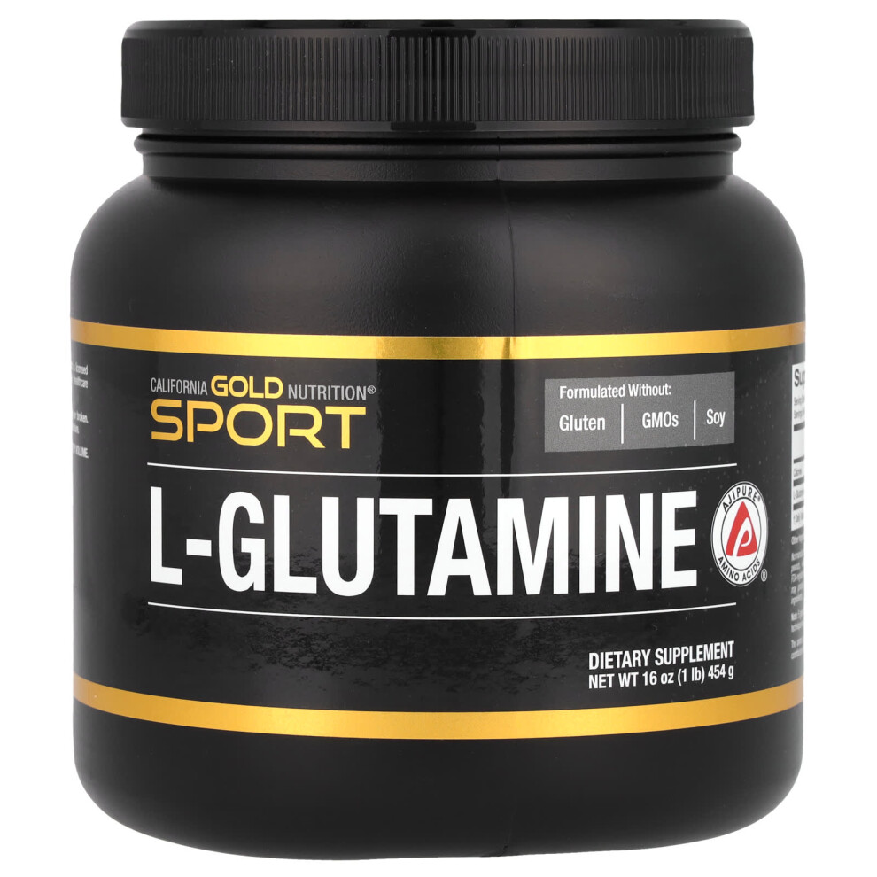 Zdjęcia - Witaminy i składniki mineralne California Gold Nutrition , Sport, L-Glutamina Pudra, AjiPureÆ, Bez Glutenu, 1 lb (454 g)