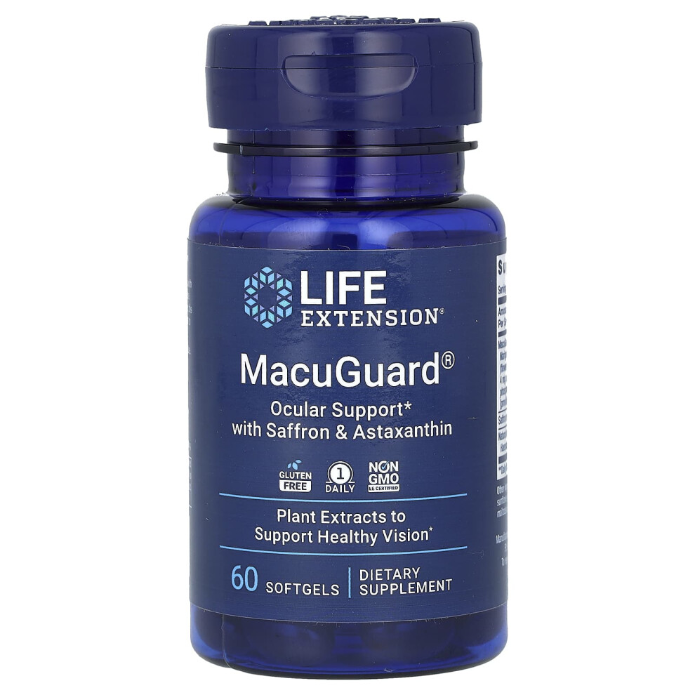 Life Extension Macuguard Ocular Support With Saffron & Astaxanthin - 60 Softgels