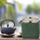Cotton Tea Set Storage Bag Light Green 14x13.4x13.4cm 4