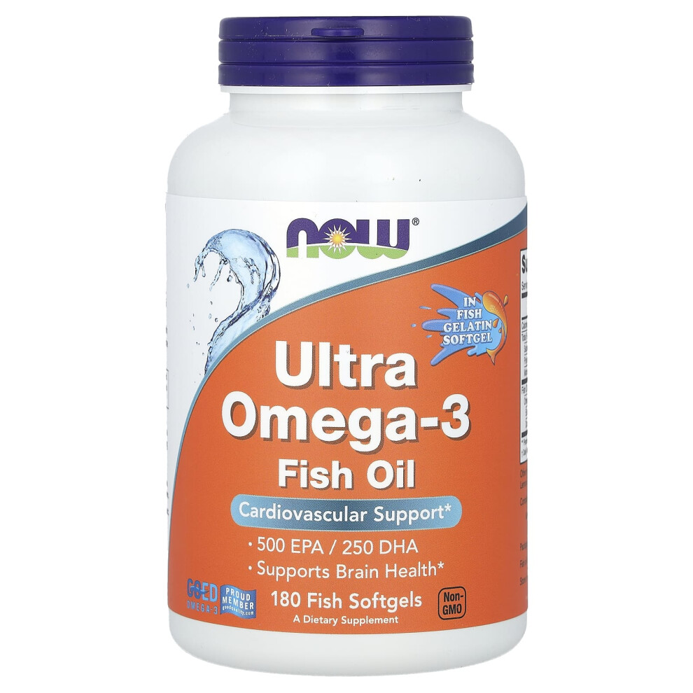 Now Foods Ultra Omega-3 (In Fish Gelatin Softgels) - 180 Fish Softgels