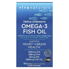 Viva Naturals, Omega-3 Visolie, Triple Strength, 90 Softgels