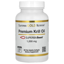 California Gold Nutrition, Premium Krillolja med SUPERBABoost, 1,000 mg, 60 Fiskgelatiner Softgels