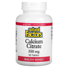Natural Factors, Citrat de Calciu, 350 mg, 90 Tablete