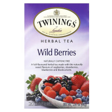 Twinings, Bylinná čaj, Divoké maliny, Bez kofeínu, 20 čajových vlašček, 1,41 oz (40 g)