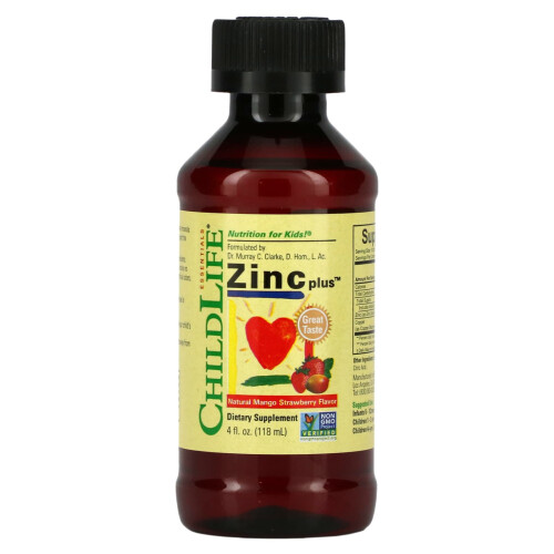 ChildLife Essentials, Essentials, Zinc Plus, Φυσική Μάνγκο Στραβερί, 4 fl oz (118 ml)