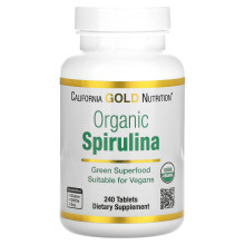 California Gold Nutrition, Espirulina Orgánica, 500 mg, 240 Tabletas