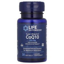 Life Extension, Super Ubiquinol CoQ10 s Vylepšenou Mitochondriální Podporou, 200 mg, 30 Softgels