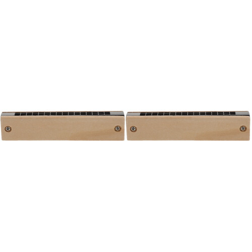 2Pièces Harmonica En Bois Durable Jouet Instrument Pour Enfants 2