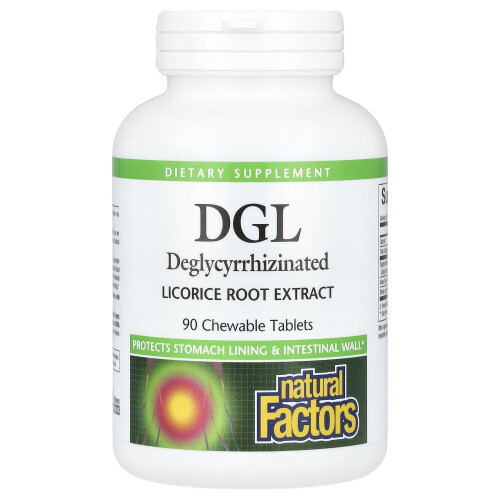 Natural Factors, DGL, Deglycyrrhizinated Licorice Root Extract, 90 Chewingable Tablets