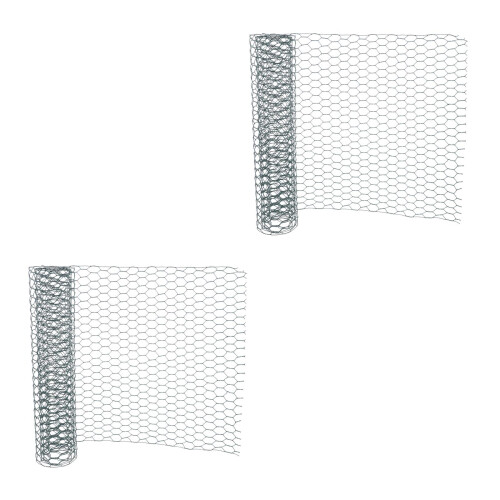 2Pièces Filet À Poule Vert En Fer Rigide Pour Jardin 2