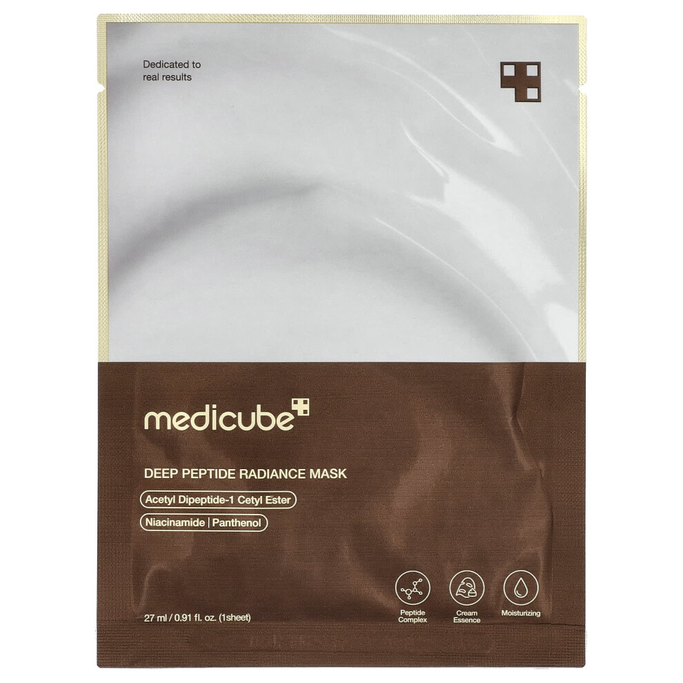 Medicube Cream Deep Peptide Radiance Beauty Mask, 1 Sheet, 0.91 Fl Oz (27 Ml)