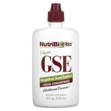 NutriBiotic, Vegan GSE, Grapefruit Független Extrakt, Folyékony Koncentrátum, 100 mg, 4 fl oz (118 ml)