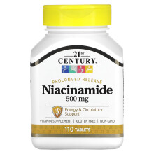21st Century, Niacinamide Rilascio Prolungato, 500 mg, 110 Comprimati