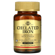 Solgar, Chelaten IJzer, 100 Tabletten