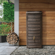 CHARLES BENTLEY 230L, Garden, Plastic Water Butt, Including Brass Tap With Connector Kit, Rain Saver, Rainwater Tank, Scandi Spruce Wood Effect, 230