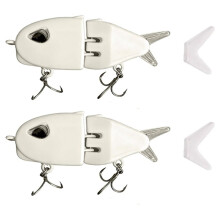 2 Szt. Miniaturowej Przynęty Ślizgowej do Połowu Basów, Wieloczęściowa Przynęta Typu Swimbait, Wobler Słodkowodny i Słonowodny