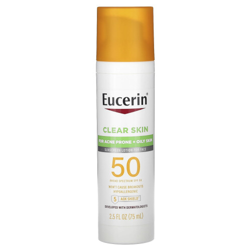Eucerin Eucerin, Κλαιρ Σκιν, Ελαφρύ Σολάριουμ Κρέμα για Πρόσωπο, SPF 50, Αroma-Free, 2.5 fl oz (75 ml)