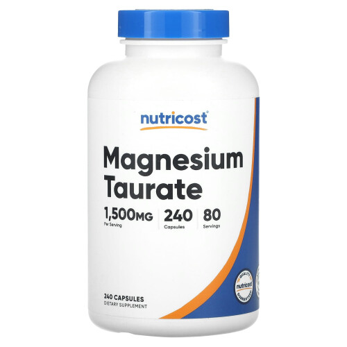 Nutricost, Μαγνήσιο Taurate, 1.500 mg, 240 Φιαλίδια (500 mg ανά Φιαλίδιο)