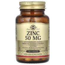 Solgar, Zinco, 50 mg, 100 Compressi
