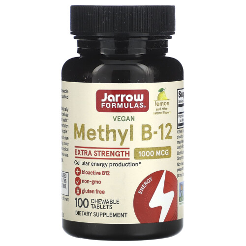 Jarrow Formulas, Methyl B-12, Λεμόνι, 1,000 mcg, 100 Chewable Tablets