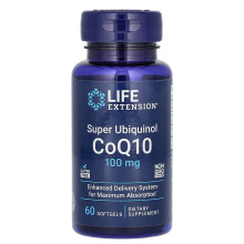 Life Extension, Super Ubiquinol CoQ10, 100 mg, 60 měkkých kapslí
