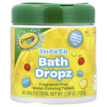 Crayola, Shaker Bath Dropz, 3+, Hajuettomia, 60 Tablettia, 3.59 oz (102 g)