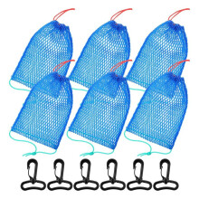 Lot de 6 Sacs à Appâts pour Nasses à Crabes avec Casier, Nasses Portables, Pièges à Crabes en Filet, Accessoires de Pêche Aux Crevettes