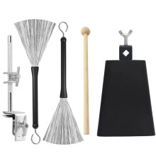 6 Inch Cowbell and Cowbell Clamp, Cowbell Holder Percussion Accessory, Adjustable Drum Cowbell Mount