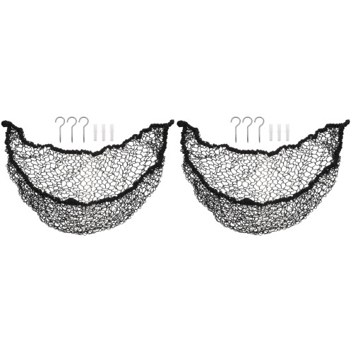 2Pcs Stuffed Animal Hammock Black Polyester Mesh Toy Storage Net 1