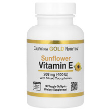 California Gold Nutrition, Zonnebloem Vitamine E, met Gemengde Tocopherolen, 400 IE, 90 Vegetariërs Zachte Capsules