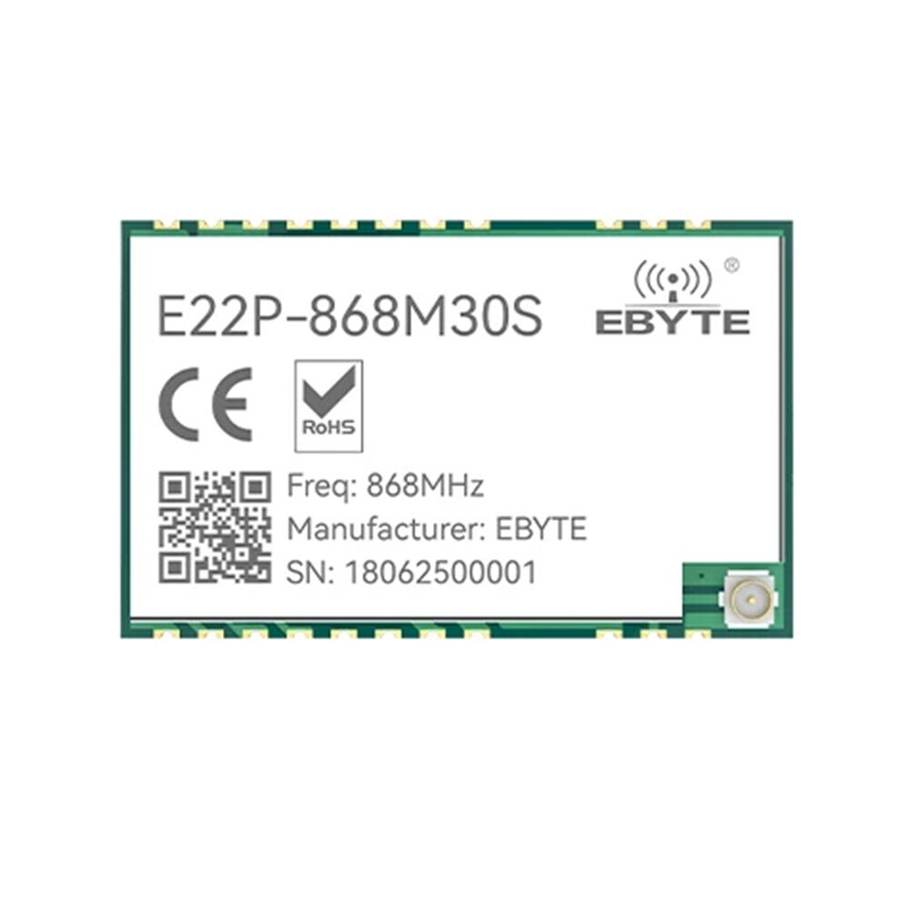Ebyte Sx1262 Lora Spread Spectrum E22p Series Wireless Module Built-In Pa+Lna+Swa Esd Protection 30Dbm12km Spi 868Mhz 4711140839738
