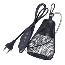 Reptile Heat Lamp Shade Pet Heater Guard Timeable Heat Lamp Anti-Scalding Preservation Infrared Ceramic Heat Lamp EU Plug