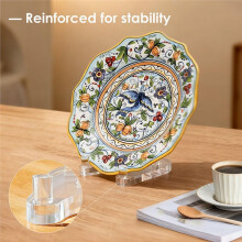 2 Pack Plate Stands for Display, Adjustable Acrylic Display Stand, Photo Frames & Artwork - Clear Stable Holder