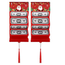 2 Envelopes de Natal para Dinheiro, Porta-Dinheiro com 10 Compartimentos para Notas, Porta-Cartões Surpresa de Natal