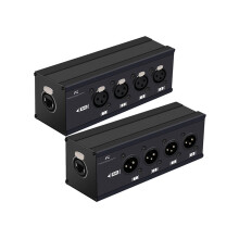 RJ45 CAT5 Naar 4-Kanaals 3-Pins XLR Audio/DMX Via Netwerkkabelverlenger voor Live Podia, Verlichting, Audio-Opnamestudio