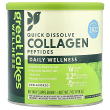 Great Lakes Wellness, Peptídeos de Colágeno Dissolvem-se Rapidamente, Bem-Estar Diário, Sem Sabor, 7 oz (198 g)
