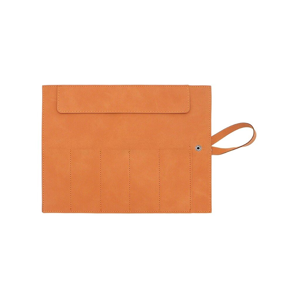 Watch Band Case Organizer,Pu Leather Travel Watch Case Watch Roll Organizer,Watch Band Portable Storage Bag Orange 6033072515183