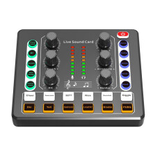 Interface Audio M8 pour Podcast - Tout-en-un - Carte Son Portable pour Studio de Production de Podcast - Noir