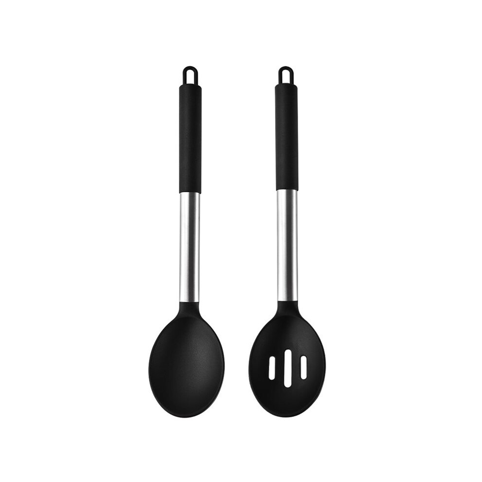 Brecantia Heat Resistant Large Silicone Cooking Spoon Set, Nonstick Free Kitchen Utensils