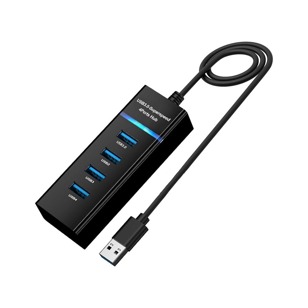 Usb Hub 3.0 Splitter With 60Cm Extension Cable Cord, 4-Port Ultra-Slim Multiport Expander For Desktop Computer Pc Laptop 6031092596434
