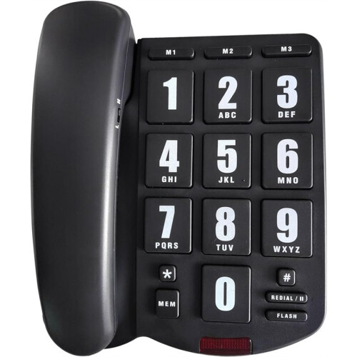 One-Touch Dialing Large Button Fixed Landline Phone  Button Amplified Home Phone with Landline for Elderly and Users