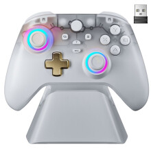 D05 Kabellose Controller-Ladestation für Gamepads (/Smartphone/Steam/TV/PC) mit Hall-Effekt-Joystick-Trigger (Weiß)