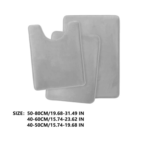 Ensemble de tapis de bain absorbant, doux et antidérapant 3 pièces 2