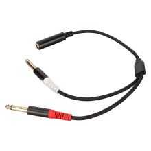 1/4 Zoll Stereo Splitter Y-Kabel, Goldbeschichtet, 35 cm, Doppel Männlich
