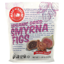 Made in Nature, Organické suché Smyrná figy, Slunečně sušené, Bez síranů, 454 g