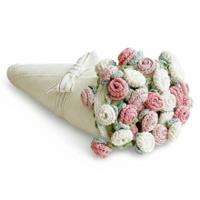 Coperta con Bouquet di Fiori All'Uncinetto, Coperta Lavorata A Maglia Fatta A Mano con Rose, Grazioso Regalo Romantico per San