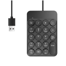 Draagbaar Bedraad Numeriek Toetsenbord met 19 Toetsen, -USB-Numeriek Toetsenbord, Multifunctioneel Numeriek Toetsenbord voor Laptop, Pc en Desktop