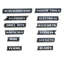 12 Pack of Magnetic Tool Box Labels,Reusable Tags,General Tool Box Organize Accessories for Steel Toolboxes,Drawers